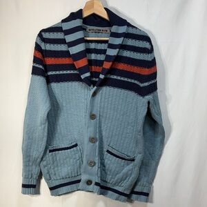 Revolution Men's Blue Cardigan Sweater